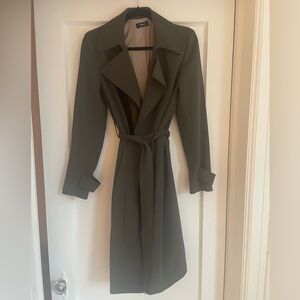 Theory Oakland Admiral Trench Coat in dark green